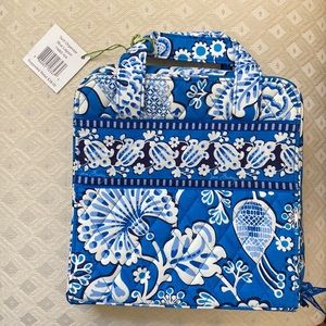 New Vera Bradley “Blue Lagoon” Tech organizer small travel Floral bag retired